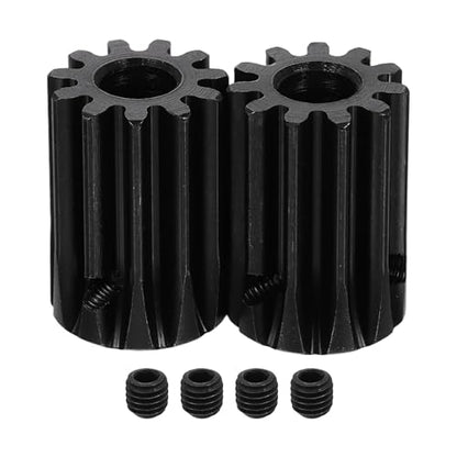 uxcell 2Pcs 1.5 Mod 11T Spur Gear 8mm Bore, 1045 Steel Pinion Gear Black Surface Treatment, 20°Pressure Angle, for Spur Rack and RC Model Car or Motor DIY - size: 1.5 Mod 11T, 8mm