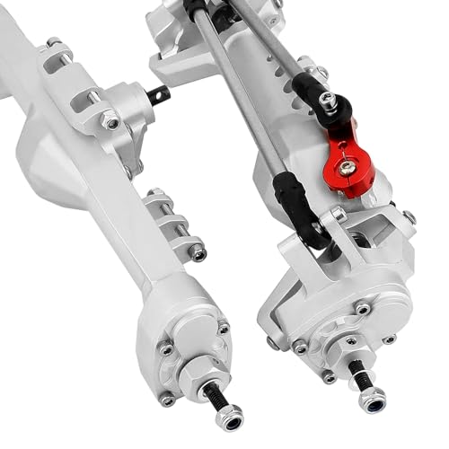 CNC Offset Portal Axle with Adjustable Link Mount for 1/10 RC Crawler Axial SCX10 III AXI03029 AR45P Rock Buggy LCG Chassis Cheater Rigs Upgrade Parts (Silver) - color: Silver