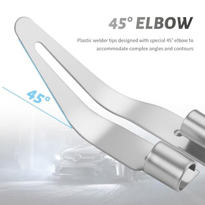 4PCS Plastic Welding Tips Stainless Steels,45° Elbow Plastic Welder Tip for Plastics Welder Gun,Smooth Tip Head Plastics Welding Kit Bumper Repair Kit Car Accessories