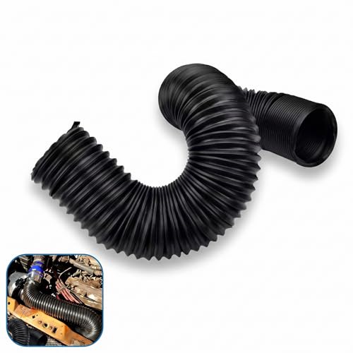 3.0" Car Air Intake Pipe, 8.8" - 39.3" Retractable Cold Air Conduction Hose, Anti-leak Flexible Turbo Inlet System Duct, Universal Modification Accessory for Most Cars (Black) - color: Black #3.0 "
