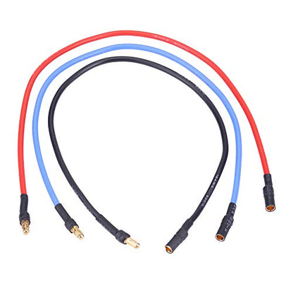 HERCHR 3Pcs 3.5mm Banana Extension Cable Banana Plug Gold Bullet Connector 16AWG Male Female 12in Silicone Wire for RC Brushless Motor ESC Extension Cable Wire RC Car Boat Parts