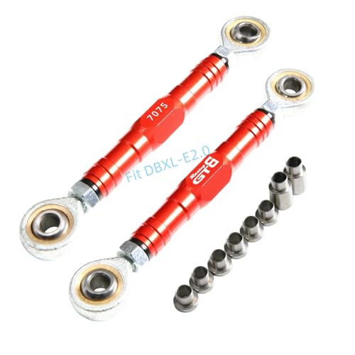 GTBRacing CNC Aluminum 7075-T6 Front Rear Steering Turnbuckle Tie Rod Set for 1/5 RC Car Losi DBXL-E 2.0 DBXL 2.0 Upgrade Part (Steering Turnbuckle Red) | 7075 Losi dbxl-e 2.0 Linkage - color: Steering Turnbuckle Red