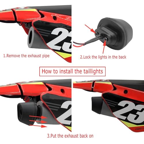 1/4th RC Motorbike Led Light Kit Headlight Taillights Front/Rear Lamp Upgrades for 1/4 LOSI PROMOTO-MX