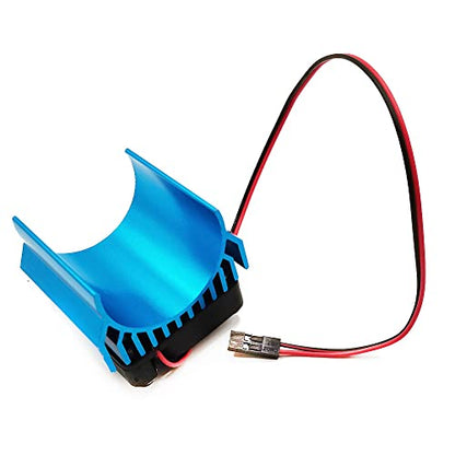 Alloy RC Motor Heat Sink Heatsink with 5V Cooling Fan for 540, 550, 3650, 3660, 3674 Brushless Motor for 1/10, 1/8 RC Car Truck Buggy Crawler (Blue)