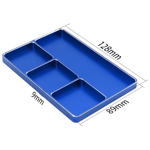 Universal Aluminum RC Screw Tray Magnet Screws Holder Plate Screw Organizer Tool Compatible with Redcat Traxxas Arrma HPI Axial Wltoys RC Car Boat Helicopters Airplane (Blue) - color: Blue