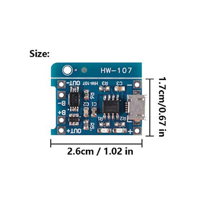 6PCS TP4056 Micro USB Charging Module 5V 1A 18650 Lithium Battery Charging Board Power Charger Board Module with Protection Charger Module (Micro USB)… - color: Micro USB