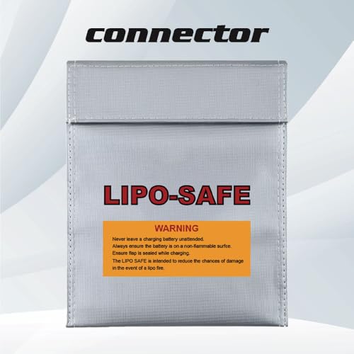 CNHL Lipo Safe Bag Fireproof Explosionproof Safe Bag(12.99X9.84IN) | Keeps multiple packs neatly organized, secures lipo battery bag storage indoors, and offers easy outdoor portability.