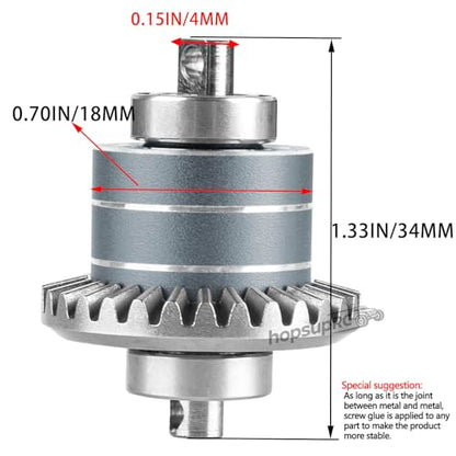 RC Front & Rear Diff Gear Upgrades Part for 1/14 MJX 14210 14211,Metal Rear Gears Differential Assembly,Replacement 16420G2,Titanium - color: Titanium(for 1/14)