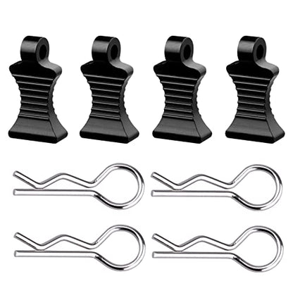 RC Body Clips Pins with Metal Aluminum Pull Tabs 1.2mm Rod for All 1/10 1/12 Scale Redcat HPI Himoto HSP Exceed RC Car Truck Buggy Shell Replacement Parts (Black) - color: Black