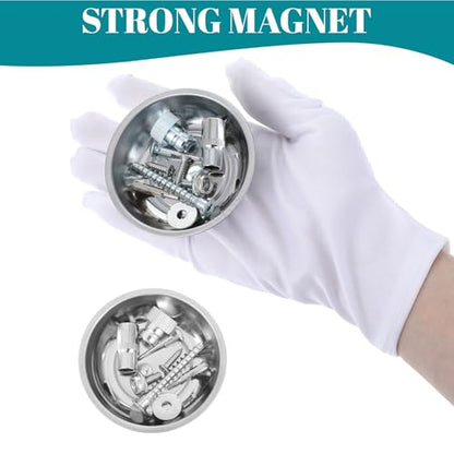 12 Pcs 3" Round Magnetic Bowl Trays Set, Round Magnetic Parts Bowl, Stainless Steel Magnet Tool Tray Parts Holder for Screws, Sockets, Bolts, Pins, Mechanic's and Automotive