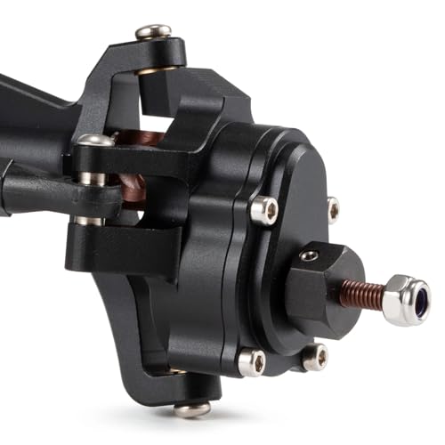 Aluminum CP43 Offset Portal Axles with BTA Servo Mount, Front Rear Black | With S2 Steel Shaft, 7.19:1 Gear Ratio, 195mm Pin to Pin Width, Fits 1/10 Comp Rigs H10 Capra SCX10 III - color: Black Set
