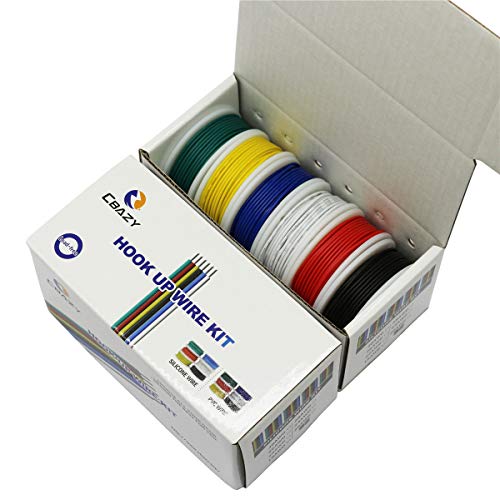 Hook up Wire Kit (Stranded Wire Kit) 24 Gauge 6 Colors 32.8 feet Each Electrical Wire 24 AWG PVC Wire - size: 24AWG