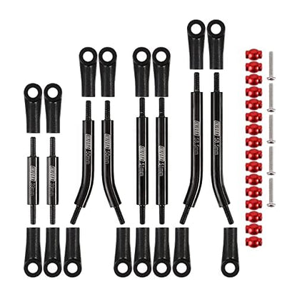 INJORA Steel 4 Links Set for SCX24 C10 JLU Bronco Base Camp 4Runner (Black) - color: Black