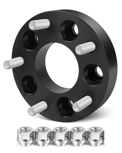 Dynofit 1Pc 5x4.5 to 5x5 Wheel Adapters for Je/ep Spare Tire Jk Wk Wj Xk Wheels on Tj Yj Kk Xj Mj Kj Zj, 5x114.3mm to 5x127mm 1.25" Forged Conversion Wheel Spacers 1/2" Thread Adapter