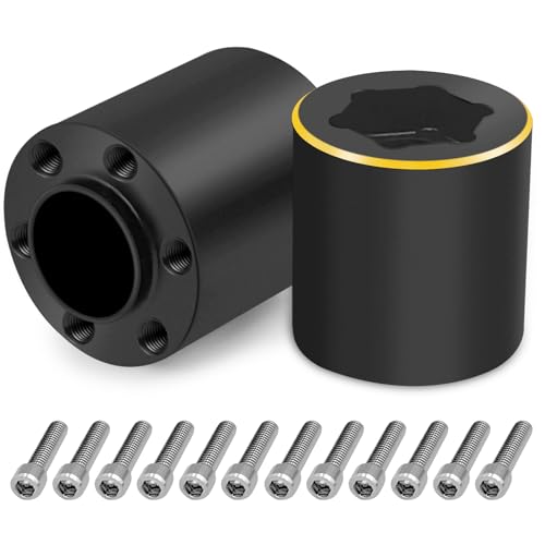 4Pcs RC Brass Weights 22mm Extended Wheel Hub Adapters for 1.9/2.2inch Beadlock Wheel Rim Widen Adapter Axial SCX10 90046 TRX4 Wraith Gen7 Gen8 D90 CC01 1/10 RC Crawler (22mm) | RC Brass Weights 12mm Hex Hub Extended Adapters Compatible with Axial SCX10 9