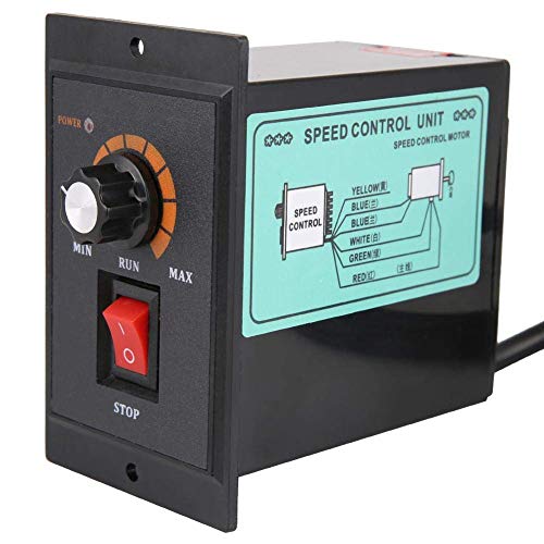 Walfront AC Motor Speed Controller 220V 50/60Hz Single Phase Electric Motor Speed Regulator with Adjustable Rotary Switch(500W)