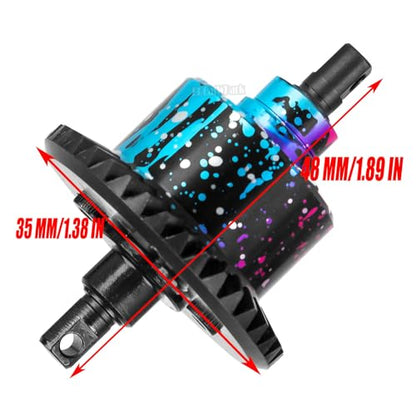 Front Rear 37T Differential Gear Upgrades Part for 1/10 Slash 4X4 (VXL)/Rustler 4X4 (VXL)/Stampede 4X4 (VXL)/Jato 4X4 (VXL) 4WD,XO-1,RC Steel #45 Diff Set Hop Ups,Colorful(Blue Pink Tone) - color: Colorful(blue Pink Tone) - (37t Differential)