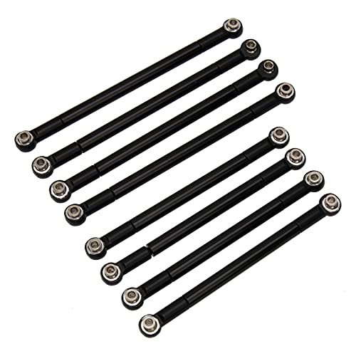 8PCS Metal Pull Rod Link Rod Linkage Compatible with MN Model MN86S MN86 MN86KS MN86K G500 1/12 RC Car (Black) - color: Black