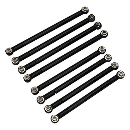 8PCS Metal Pull Rod Link Rod Linkage Compatible with MN Model MN86S MN86 MN86KS MN86K G500 1/12 RC Car (Black) - color: Black