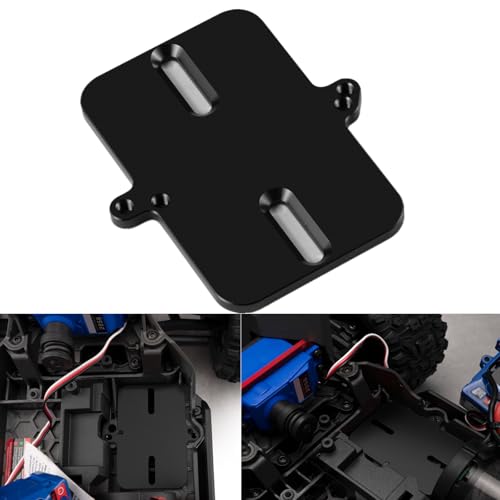 Electronic Mount Plate ESC Receiver Tray for Tra-xxas Mini Maxx | 4WD RTR Brushless Monster Truck 1/16 RC Car Upgrades Aluminum Black - color: Black