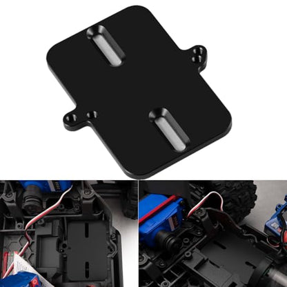 Electronic Mount Plate ESC Receiver Tray for Tra-xxas Mini Maxx | 4WD RTR Brushless Monster Truck 1/16 RC Car Upgrades Aluminum Black - color: Black