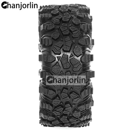 2.2 inch RC Crawler Tires and Beadlock Wheels Rims OD 5.35'' 1:10 Soft Rubber Mud All Terrain Tyres for 1/10 1/8 Rock Crawler Car Traxxas TRX4 Axial SCX10 II RC4WD CC01 Gen8 (Black) - color: Black