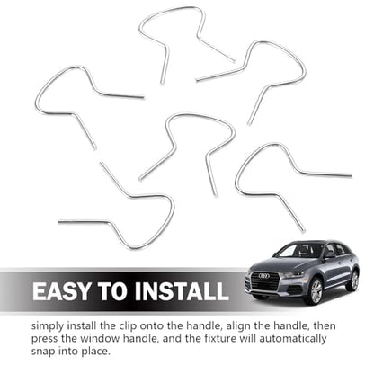 10 PCS Car Window Crank Handle Retainer Clips, Window Handle Metal Retaining Clips Assortment, Universal for Most Cars (Silver) - size: 10 PCS
