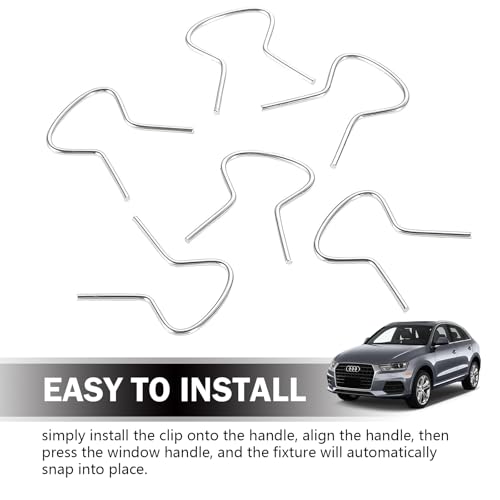 20 PCS Car Window Crank Handle Retainer Clips, Window Handle Metal Retaining Clips Assortment, Universal for Most Cars (Silver) - size: 20 PCS