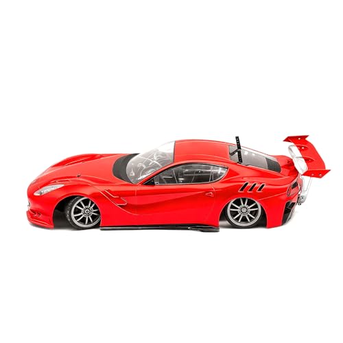 RC Spoiler, Red Aluminum Rear Wing for 1/10 On Road Car | Fits many 1/10 on-road/drift/touring RC body shells; 170 mm wide, 86 mm tall, DIY mounting required