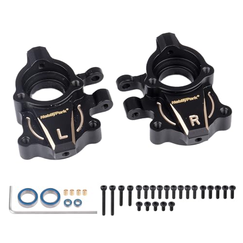 HobbyPark 44g Brass Steering Knuckle Front and Outer Portal Housing for Redcat Ascent-18 Upgrades Parts Redcat 1/18 RC Crawler Parts Black Coating Heavy Duty RC Car Parts Accessories