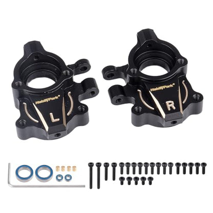 HobbyPark 44g Brass Steering Knuckle Front and Outer Portal Housing for Redcat Ascent-18 Upgrades Parts Redcat 1/18 RC Crawler Parts Black Coating Heavy Duty RC Car Parts Accessories