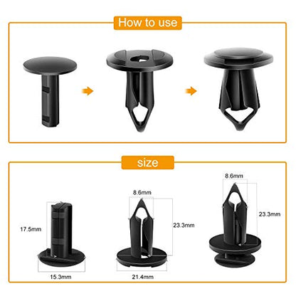 GOOACC GRC-18 100PCS 7mm 8mm 10mm Nylon Push Expansion Screws Replacement Kit,Bumper Fastener Rivet Clips GM 21030249 Ford N807389S - color: 100PCS 7mm 8mm 10mm