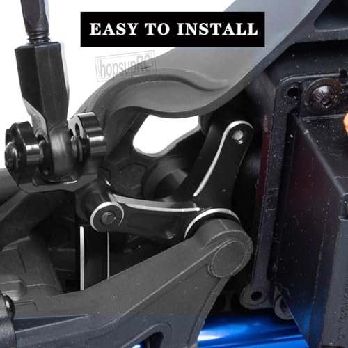 Aluminum Steering Bellcranks Servo Saver Upgrades Part for 1/8 Mojave 4X4 4S BLX RC Car,Drag Link Set w/Bearings Hops Up,Replaces ARA340200 Black - color: Black(steering)