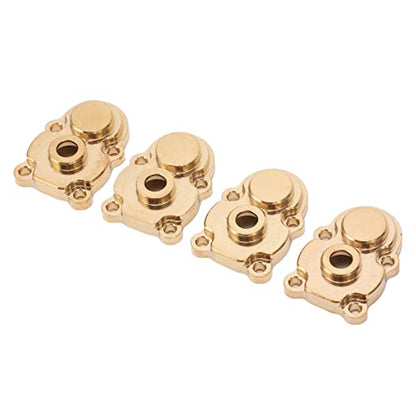 Alomejor 4Pcs RC Brass Steering Knuckle Cover Portal Cover RC Axle Gear Cover for FMS 124 FCX24 RC Crawler (Gold)