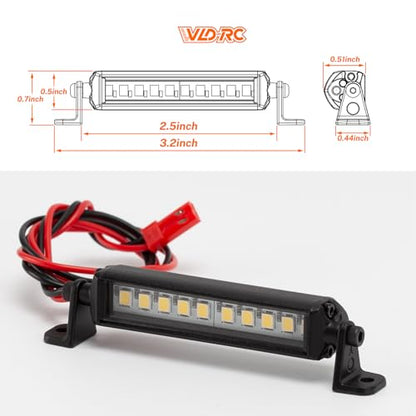 RC Light Bar 10 LED 2.5 Inch Aluminum RC Lights RC Crawler Accessories for Axial SCX10 Traxxas TRX4 TRX4M Arrma Senton Redcat GEN7 1/10 1/18 Scale Rock Crawler Truck (2.5inch) - size: 2.5inch