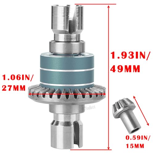 RC Front & Rear Differential Input Gear Kit Upgrades Part for 1/16 H16BM H16PL H16GT H16DR 16207 16208 16209 16210,1/14 14209 14210 14301 14303 Diff,Titanium - color: Titanium-(2pcs）