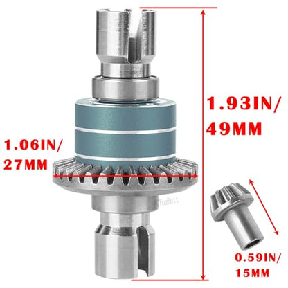 RC Front & Rear Differential Input Gear Kit Upgrades Part for 1/16 H16BM H16PL H16GT H16DR 16207 16208 16209 16210,1/14 14209 14210 14301 14303 Diff,Titanium - color: Titanium-(2pcs）