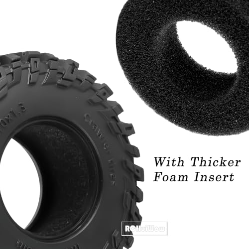 1.3" RC Crawler Tire Skins,Multi-Terrain Soft Sticky Rubber Tires for TRX4 SCX24 FMS Ascent-18 1/18 1/24 Off-Road RC Car Upgrade Parts,4PCS (Style E) - style: StyleE(4PCS)