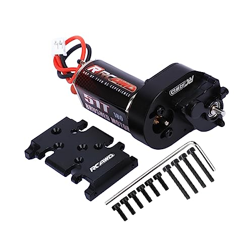RCAWD Barrage 51T 180 Motor Metal Gearbox Combo Transmission Set for 1/24 ECX Barrage RGT FTX 1/24 Series Upgrades Part Black - color: Black
