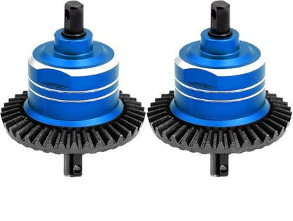 1/10 Front Rear Differential Upgrades Diff for 1/10 Traxxas Slash Rustler Stampede Hoss 4x4 VXL Ford 150，2PCS #45 Steel Differential, Replaced #5381#6882#5379(Blue) - color: Blue