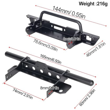 RC Models For LCG For Vanquish VS4-10 For Phoenix 1/10 Metal Front Rear Bumper Set RC Crawler Car Chassis Upgrade Parts Accessory(1set) - size: 1set