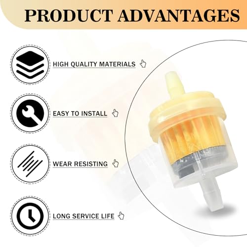 10PCS Gas Inline Fuel Filters with Magnet, Compatible with motorcycles, ATVs, quad bikes, go-karts, scooters, generator sets and similar equipment, 3/16 Inch Inline Fuel Filter
