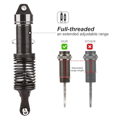HobbyPark RC Shocks for Traxxas Slash 2WD 4x4 Hoss Rustler Stampede Bandit VXL Nitro Shock Absorber Damper Set 1/10 Upgrades Parts Replace of 5862 (Gray)
