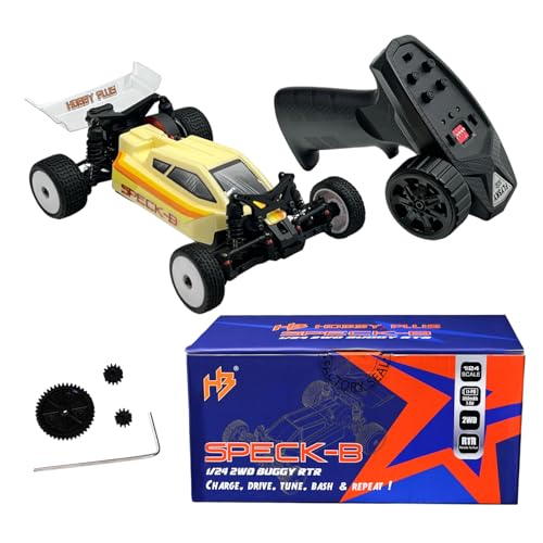 HOBBYPLUS Speck B 1/24 2WD Mini RC Car - RTR RC Buggy, Fast Mini Racing Buggy, Brushless Ready with Oil-Filled Shocks – Fun Indoor Remote Control Car Racing Vehicles for Adults (Vintage Creme) - color: Vintage Creme, size: Brushed