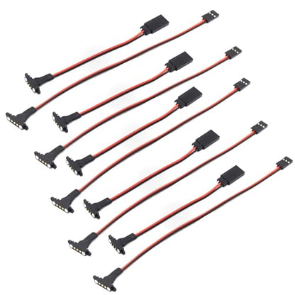 5sets 3Pin Magnetic Snap-on JR Extension Cable for RC Cars Models,Trucks Robotics DIY Electronics,Remote Control lamp Group Magnetic Suction Extension Cable,Quick disassembly Connector (20cm-5 Sets) - size: 20cm-5 sets