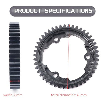 46T Spur Gear 1 Mod and 18T Pinion Gear Fit for Traxxas X Maxx | Hardened Steel Construction,Replace 6447,Compatible with XO 1,Maxx and E Revo 2.0,CNC Precision Machining - size: 46T+18T