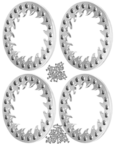 RC Metal 1.9 Beadlock Wheels Replacement Ring for 1/10 Crawler RC Car TRX4 SCX10 90046 90047,Alloy 1.9" Beadlock Rims Replacement Ring,4pcs,Silver - color: Silver(4pcs)