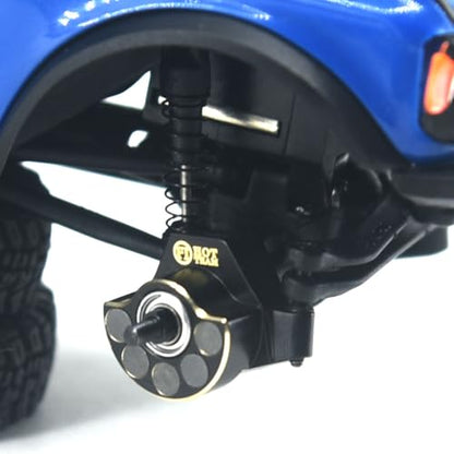 Hobby Tungsten Steel & Brass Steering Knuckle RC Axle Counterweights for Axial SCX30 1/30 RC Crawler Upgrade Accessories (Black Gold)
