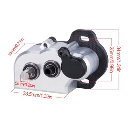 Ultralight LCG Transmission Tiny Gearbox with Slidable Shim for Portal Axle 1/10 RC Crawler LCG Chassis Capra F9 AR45 Axle (Silver)