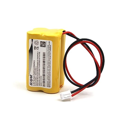 (2-Pack) 4.8V 800mAh Ni-Cd Battery for BL93NC487, BAA-48R | Fits BL93NC484, BL93NC485, NIC0186, Custom-43, OSA-126, ELB-CS06, 6600012 and 6200-RP emergency lights. - color: 2-Pack
